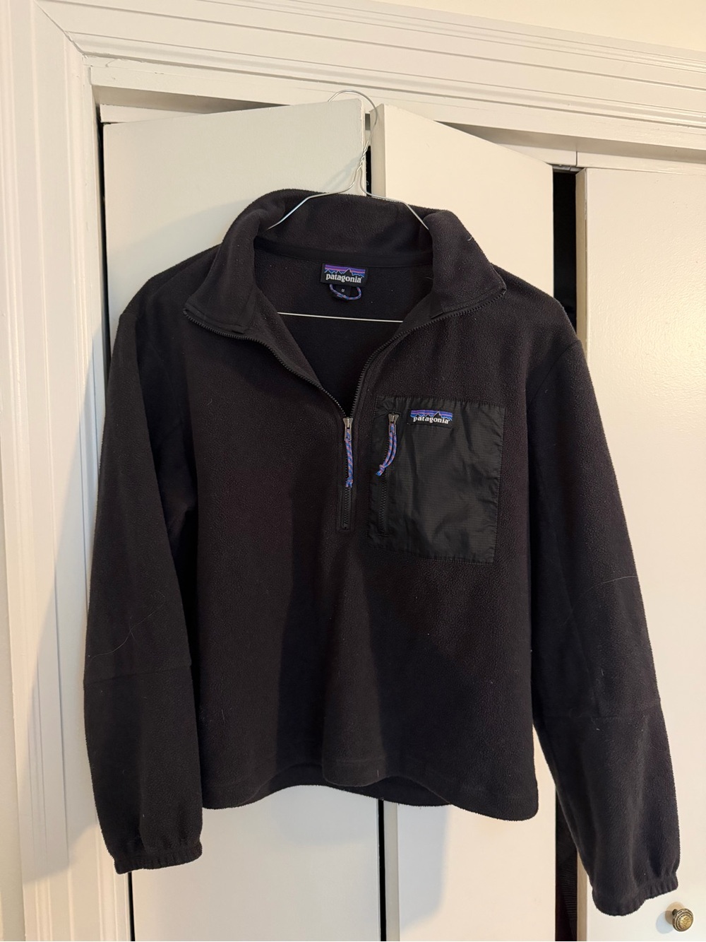 Patagonia Black Half-Zip Fleece Pullover with Chest Pocket